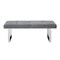 Alonso PU Leather/Velvet Tufted Square Metal Leg Bench With Gold/Chrome Legs